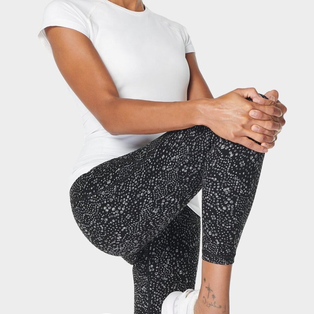 Sweaty Betty Power 7/8 Workout Leggings - blue celestial dot print
